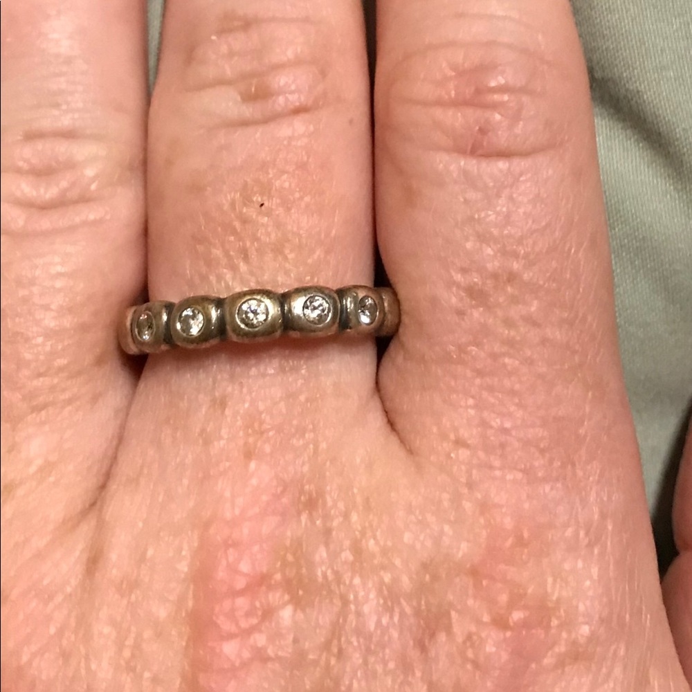 Pandora Multi Crystal Stack Ring - image 1